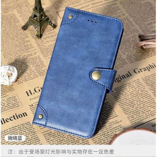 Étui Portefeuille Pour Doogee S68 - Flip Cover Avec Rabat - 3 Fentes Cartes - Similicuir Noir - Neuf