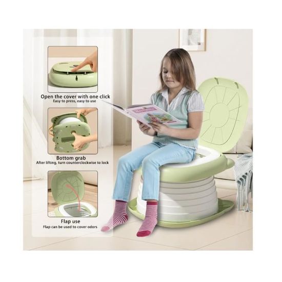 POT BEBE-TOILETTE PORTABLE ET PLIABLE POUR VOYAGE