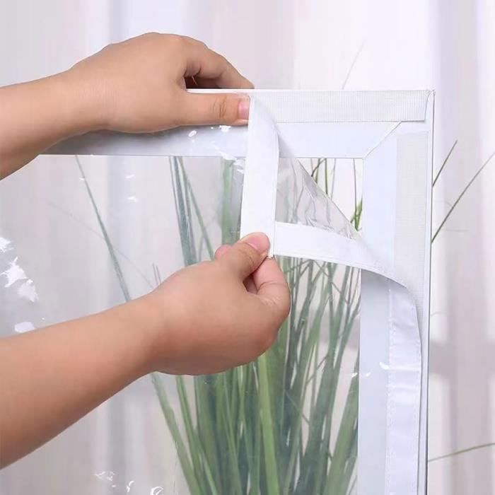 Film isolant thermique transparent pour fenêtre - Coupe-vent - Protection  contre le froid - Avec fermeture Velcro - 150 x 180 cm