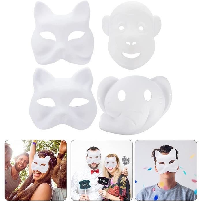 9 Pièces de Masques de Bricolage Masques en Papier à Peindre Masques de  Mascarade de Carnaval - Cdiscount Maison