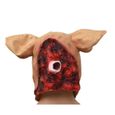 Masque de tête de cochon effrayant Latex Animal Prop Adulte Masque Head Cover Halloween Costume Party - Tête complète - Adulte-3