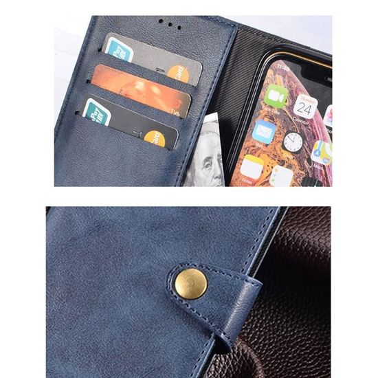Housse Portefeuille Pour Doogee S68 – Étui Rabat Avec Protection Caméra – 3 Fentes Cartes – Similicuir Noir