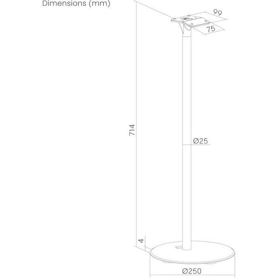 Support Réglable En Hauteur Pour Sonos Era 100 & 300 - Blanc - Capacité 5 Kg - Gestion Des Câbles Intégrée