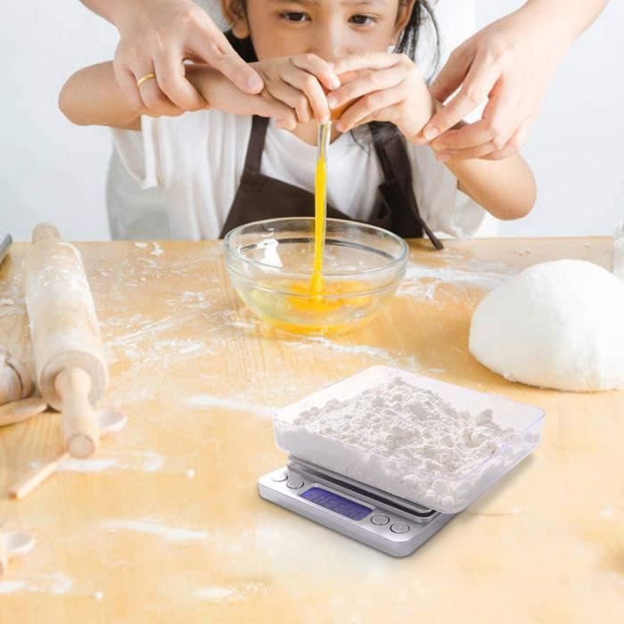 Balance De Cuisine Numérique BRICH - Double Plateau : 15 Kg/1 G Et 500 G/0,01 G - Parfaite Pour Pâtisserie Et Cuisine - 8