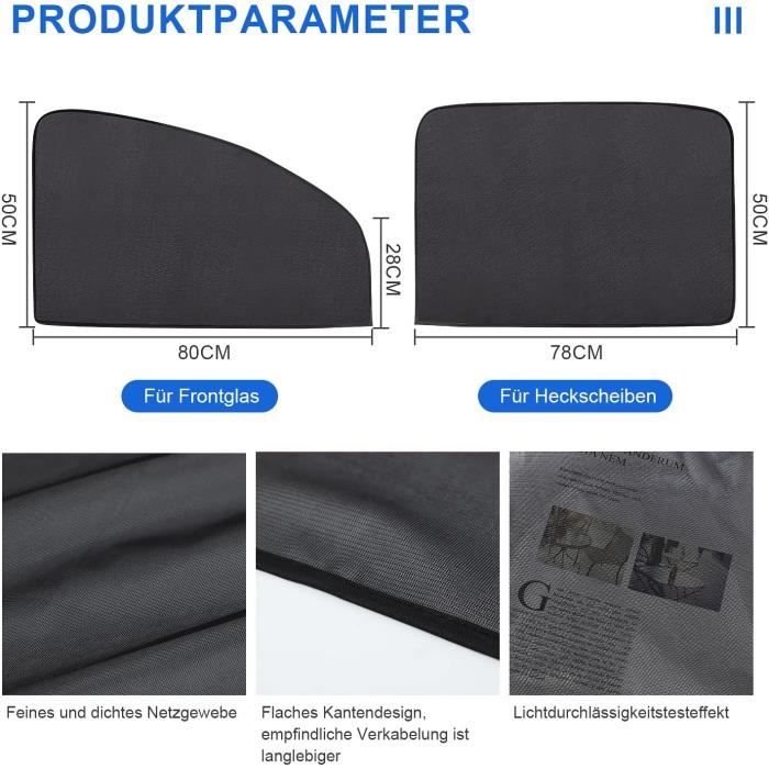 Pare-soleil Magnétique Pour Voiture – Lot De 2 – Universel, Protection UV – Pour Fenêtre Latérale - 1
