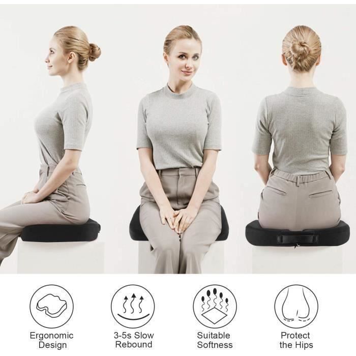 Coussin Siège En Mousse Mémoire De Forme Ergonomique - Pour Douleurs Coccyx, Sciatique, Hémorroïdes