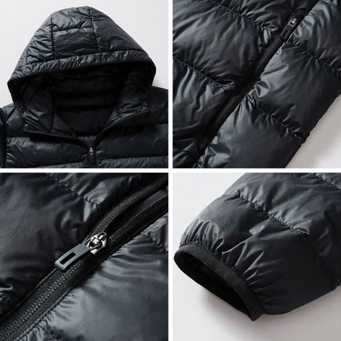 Doudoune Homme Duvet Legere A Capuche Impermeable Chaud Hiver Couleur Unie Vert Cdiscount Pret a Porter