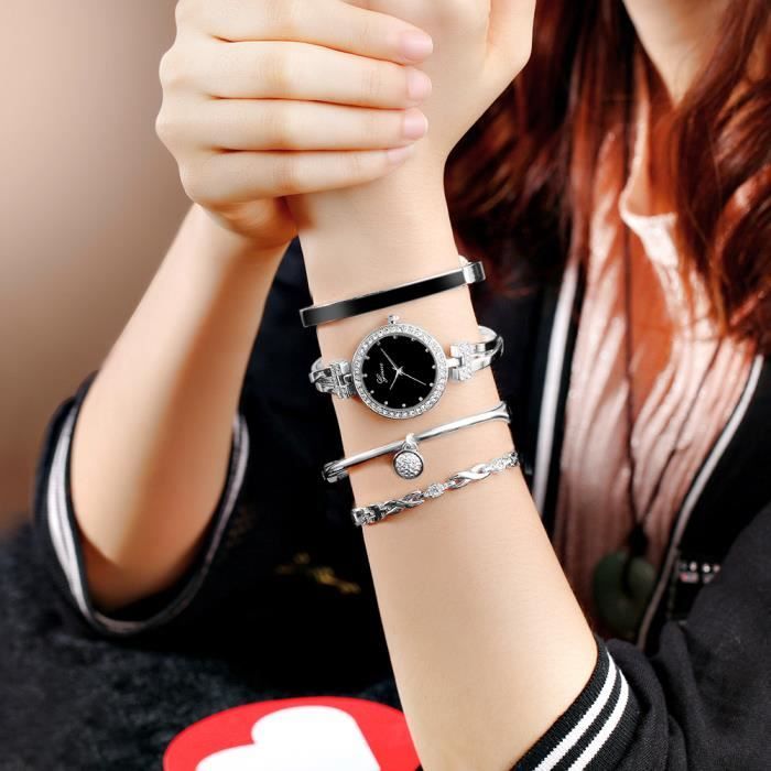 Coffret Cadeau Montre Femme Bracelet Femme Quartz Acier