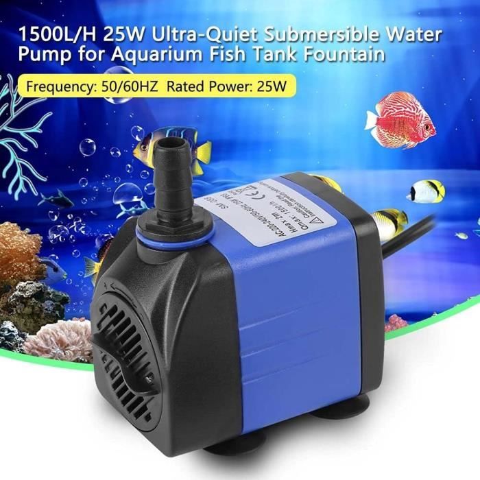 Nobleza 3-en-1 Multifonction Pompe Eau Submersible, 800L/H Aquarium  Pompe,10W Conception D'économie D'énergie,Augmenter L'oxygène,Circulation  de l'eau