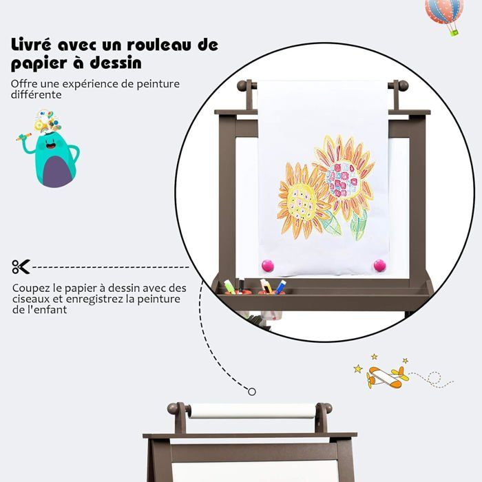 GIANTEX Chevalet pour Enfants 3 Ans, Tableau Magnétique Double Face