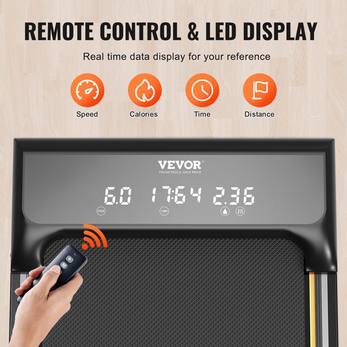 VEVOR Tapis de Marche Tapis de Course avec Poignée 1-12 km/h pour