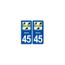 45 Pithiviers Le Vieil Blason Ville Autocollant Plaque Stickers Angles Droits Droits Cdiscount Auto