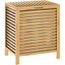 Panier à linge 100L avec couvercle, sac en toile de bambou, naturel
