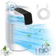 Climatiseur Mobile - 4 en 1 avec Oscillation à 360 - 3 Vitesses - 2 Modes de Brumisation - 500ml - Adapté au Camping Maison