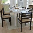 Lot de 6 chaises de salle à manger - Style contemporain Scandinave - Marron - Bois solide et velours-0