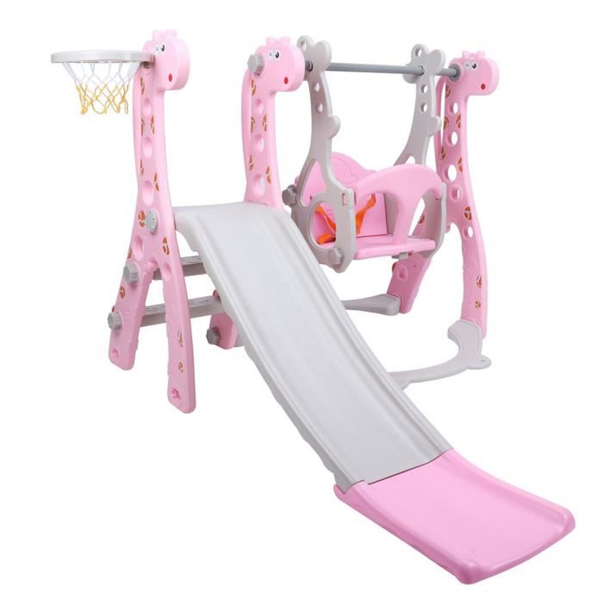 Ensemble de toboggan balançoire intérieur pour enfants Pwshymi rose