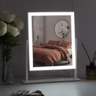 FENCHILIN Miroir deMaquillage Hollywoodien - Smart Music Bluetooth - Bande LED dimmable - 25x30 cm - Blanc
