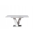 TABLE A MANGER EXTENSIBLE MASSI - BETON ET BLANC 120 - 160 CM