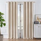 LANGTU Lot de 2 Rideau Occultant Isolant Beige 140×220 CM(Largeur x Hauteur),à Oeillets Rideaux pour Chambre