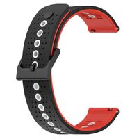 noir et blanc rouge Bracelet de montre en silicone de 22 mm, respirant et tricolore pour Suunto 9 Peak
