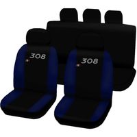 Housses de siège deux colorés pour Peugeot 308 - noir bleu