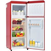 Réfrigérateur combiné -181 kWh-an,-27°C ~13°C-2 portes,Classe F-Réfrigérateur congélateur bas,étagères en verre-Classe F,Rouge