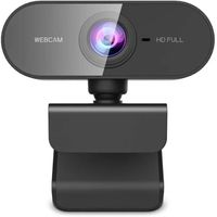 Webcam 1080P, Webcam PC pour Ordinateur de Bureau et Portable USB, Mini-caméra vidéo Call-and-Play,Gaming Stream, Microphones