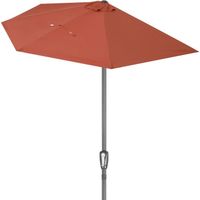 KINGSLEEVE® Demi-parasol Ø 270 cm terracotta Parasol de balcon terrasse avec manivelle Pare-soleil Protection solaire UV 50+