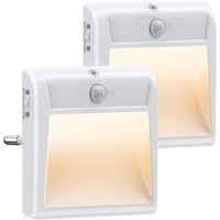Veilleuse LED(Lot de 2),Lampe Nuit Veilleuse Automatique LED de type Blanc Chaud et Plug-and-Play