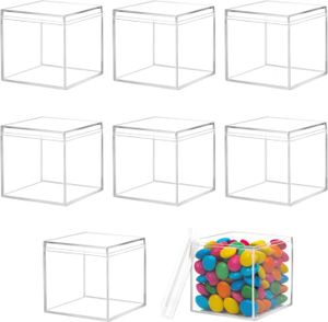BAC DE RANGEMENT OUTILS Lot de 8 Boites Plastiques Transparentes - Boite Acrylique Transparente avec Couvercles pour Organiser Bijoux Bonbons