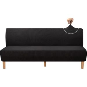 FUTON Housse futon haute stretch (noir).[Z8671]