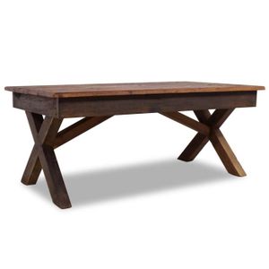 TABLE BASSE Table basse en bois de récupération massif - vidaX