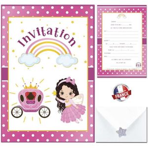 5 ou 12 cartes invitation anniversaire RAIPONCE REF 16 avec/sans envel  imprimées