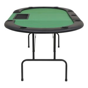 TABLE DE JEU CASINO Table de poker pliable pour 9 joueurs 3 plis Ovale