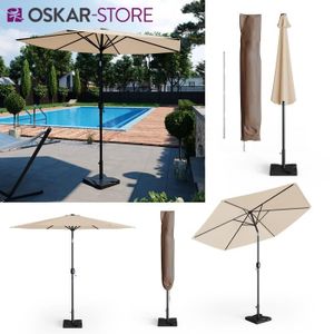PARASOL Kit parasol Oskar 270 cm avec housse de protection + pied, parasol de jardin, parasol de marché