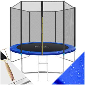 COSTWAYTrampoline de Jardin avec Filet de S/écurit/é,Echelle Coussin de Ressort de Trampoline Rond pour Enfants//Adultes