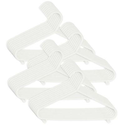 SONGMICS Lot De 30 Cintres En Plastique Blanc - Gain De Place, Antidérapants, Pour Vêtements