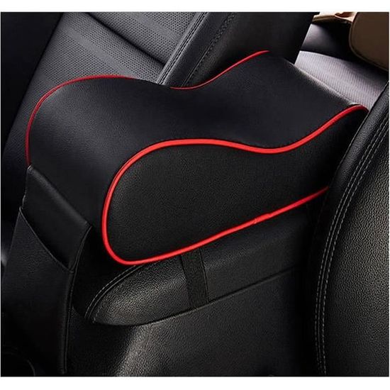 Coussin D'Accoudoir Voiture En Microfibre - 2 Poches De Rangement - Anti-Glissant - Confort Maxi (Rose)