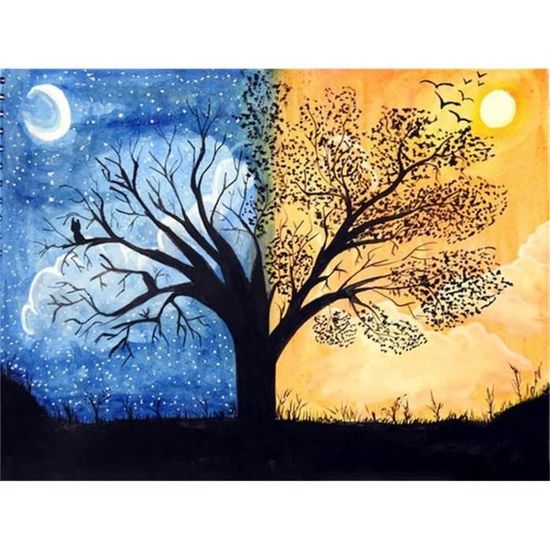 Tableau Diamant 5D 40x40cm - Arbre De Vie Spirituel Yin Yang | Kits Peinture Diamants Adultes Débutants - Décoration Murale Maison - 7