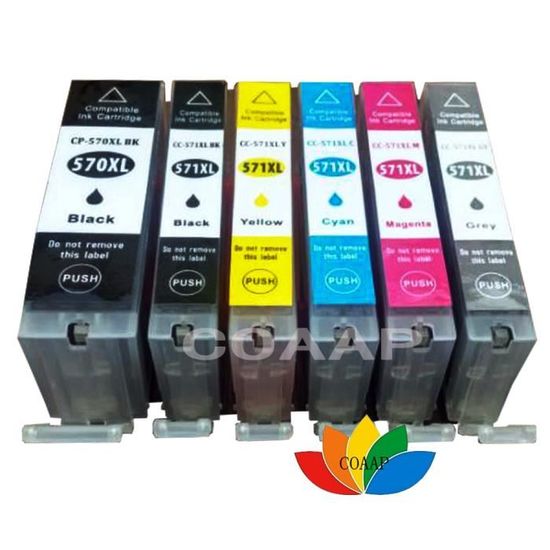 Cartouches D'Encre Compatibles Canon PGI-570 CLI-571 XL - Pour Pixma MG6850, MG5700, MG5750 Série