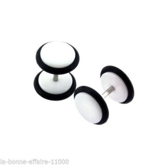 piercing faux ecarteur plug tunnel clous boucles d’oreille acier316l//acrylique