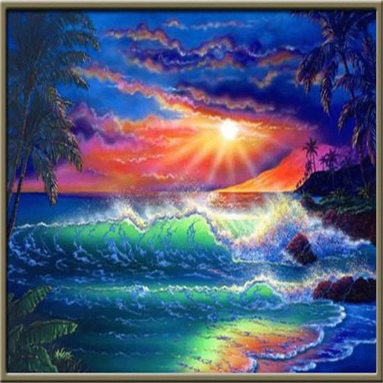 DPHERO Château Bricolage Diamond Painting, 5D DIY Fantaisie Diamant Painting Kit Complet, Pays