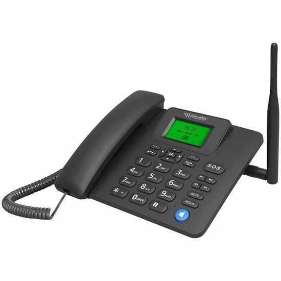 Noir  Téléphone Fixe Sans Fil 4g Téléphone De Bureau Support Gsm 85090018001900mhz Carte Sim Telephone Sans Fil Avec Antenne Radio Reveil~p131165130