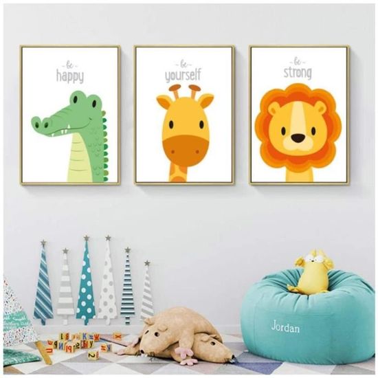 Tableau Oie Mignonne - Décoration Murale Moderne Vert Foncé, 30x40cm Sans Cadre, Pour Chambre D'Enfants Et Pépinière