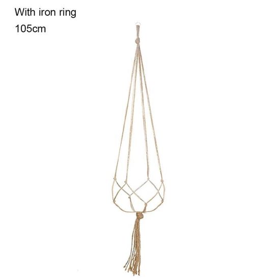 Panier Suspendu Pour Plantes En Jute Naturel – Pot De Fleurs à Accrocher Intérieur/extérieur, 50x20x13 Cm, Marron