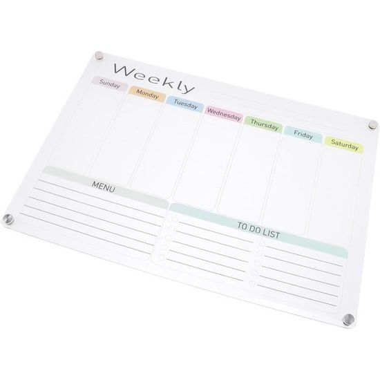 Planificateur Hebdomadaire Magnétique Pour Frigo – Avec Stylos Effaçables – Idéal Pour Organiser Repas Et Courses