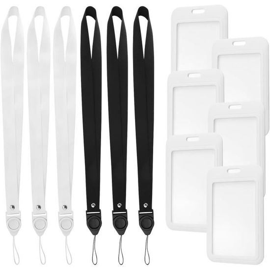 Tour De Cou Porte-badge - 20 Pièces Transparentes Imperméables Avec Cordon - Pour Enseignants, Médecins, Professionnels (Violet)