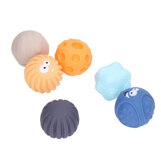 DAKLUNAR Kit De 6 Balles Sensorielles Pour Bébé - Texturées, Couleurs Vives, Jouet D'Éveil Montessori, Motricité Fine, Bain Inclus