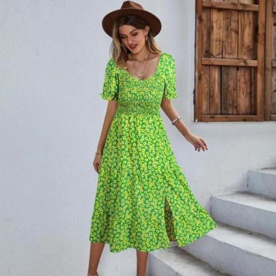 Blanc Robe Femme Lin Chic Et Elegant, Robe Longue Femme Grande Taille