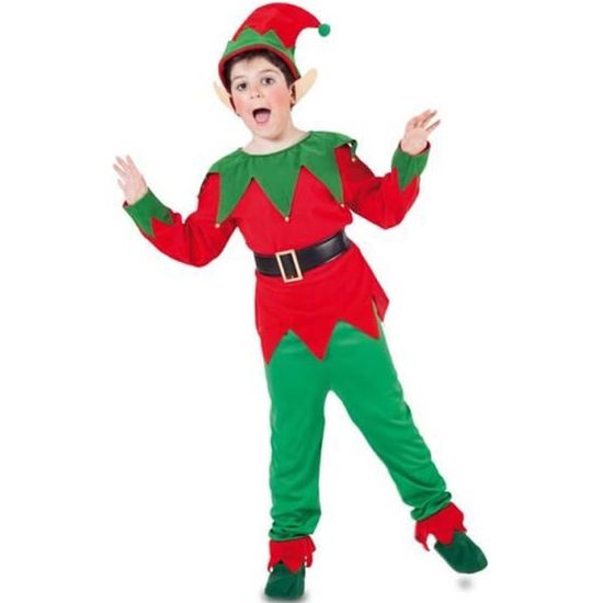 Costume Lutin De Noël Homme - Déguisement Elfe Complet (haut, Pantalon, Chapeau, Ceinture, Chaussettes) Pour Fêtes Et Soirées